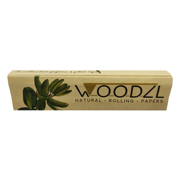 Woodzl Natural Rolling Paper mit Tips & Drehunterlage