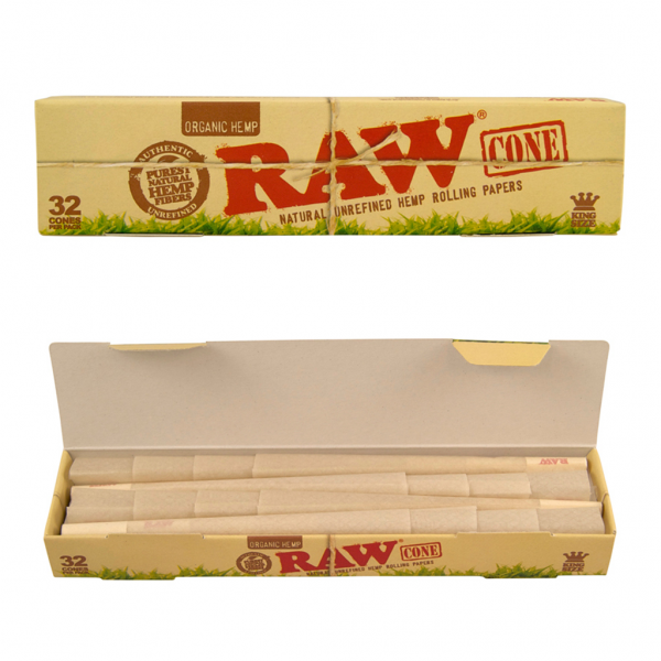 RAW Organic Hemp King Size Cones bei Plantiful