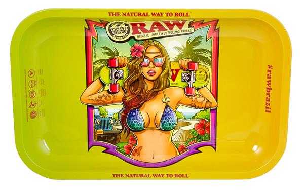 RAW Metal Rolling Tray "Brazil 2", small bei Plantiful