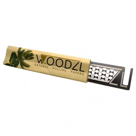 Woodzl Natural Rolling Paper mit Tips & Drehunterlage